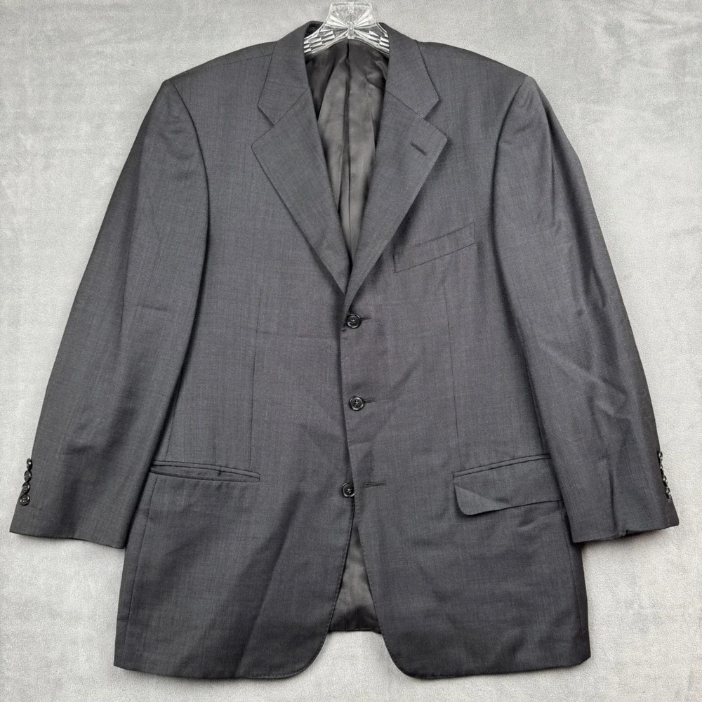 Ermenegildo Zegna Trofeo Blazer Mens 52 Gray‎ Wool 3 Button Sport Coat Jacket 42
